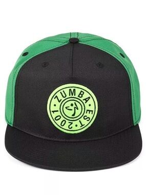 Zumba Fitness Black and Bright Green Logo Flat-Brim Hat